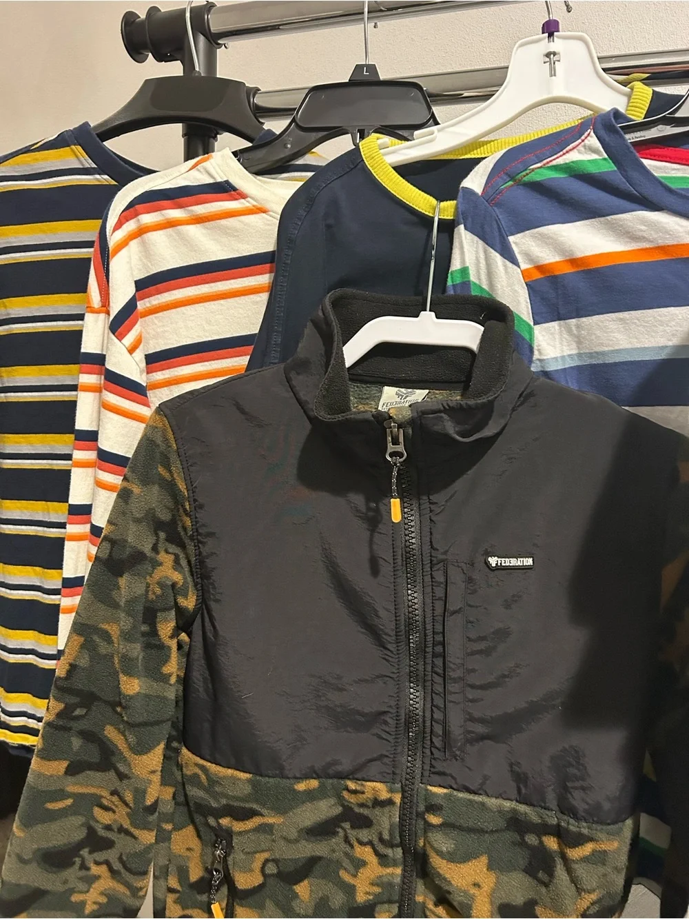 2pcs winter Camouflage Zip-Up Fleece Jacket+8 shirt’s short & sleeve like new🤩
